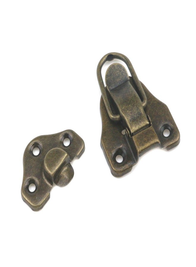 Geesatis 8 Pcs Metal Box Hasp Lock Toggle Latch Catch Decorative Hasp Box Latch Hasps for Jewelry Wooden Case Boxes, with Mounting Screws, Green Bronze - Image 3